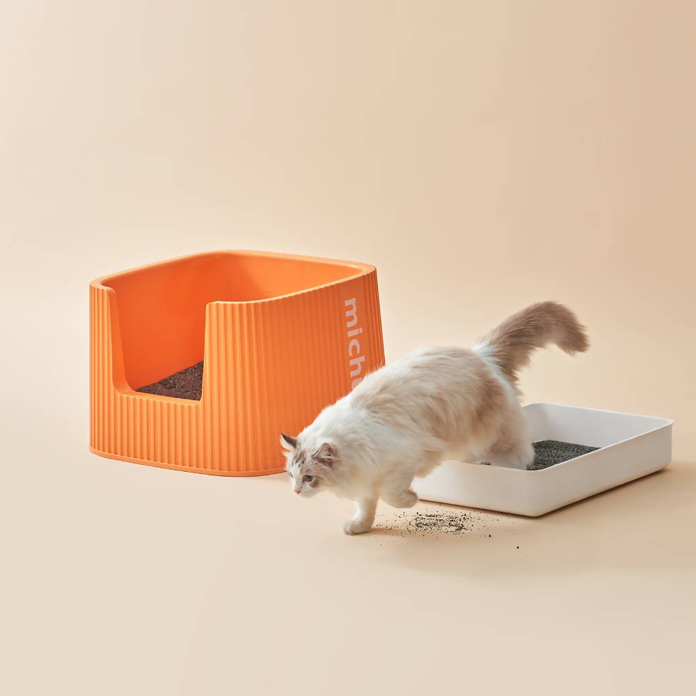 Michu XXL Coral Deluxe Cat Litter Box - Spacious Design
