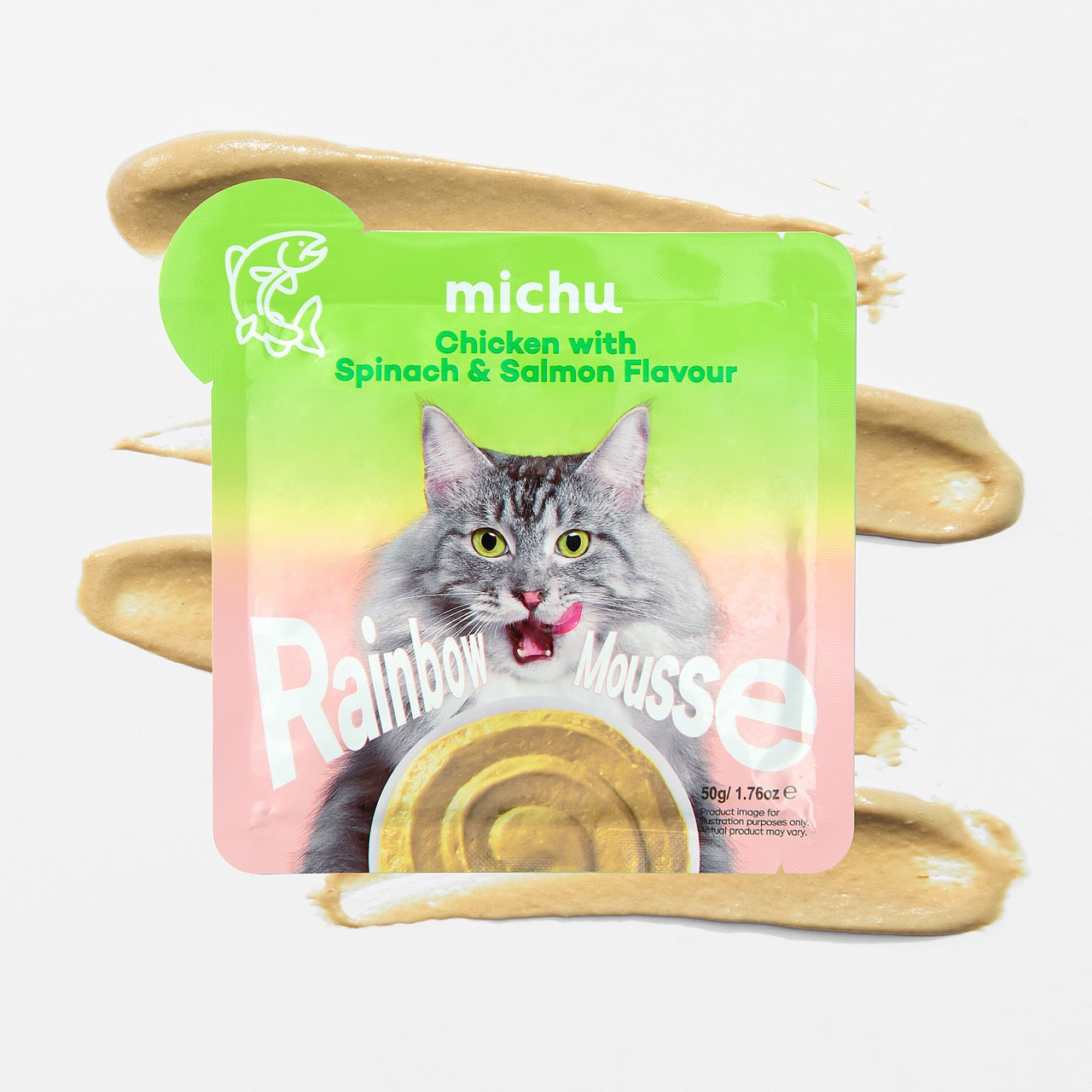 Michu Rainbow Mousse 5 Flavors- Complete Food/Wet Mixer and Topper 10pcs/Pack