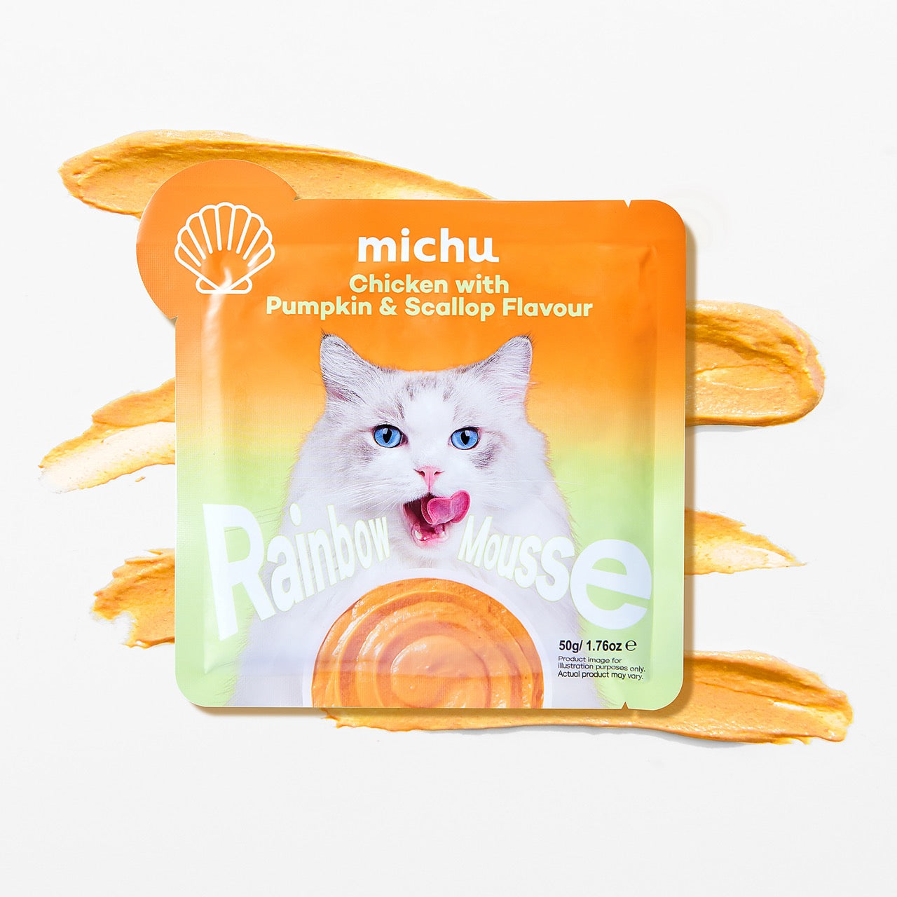 Michu Rainbow Mousse 5 Flavors- Complete Food/Wet Mixer and Topper 10pcs/Pack