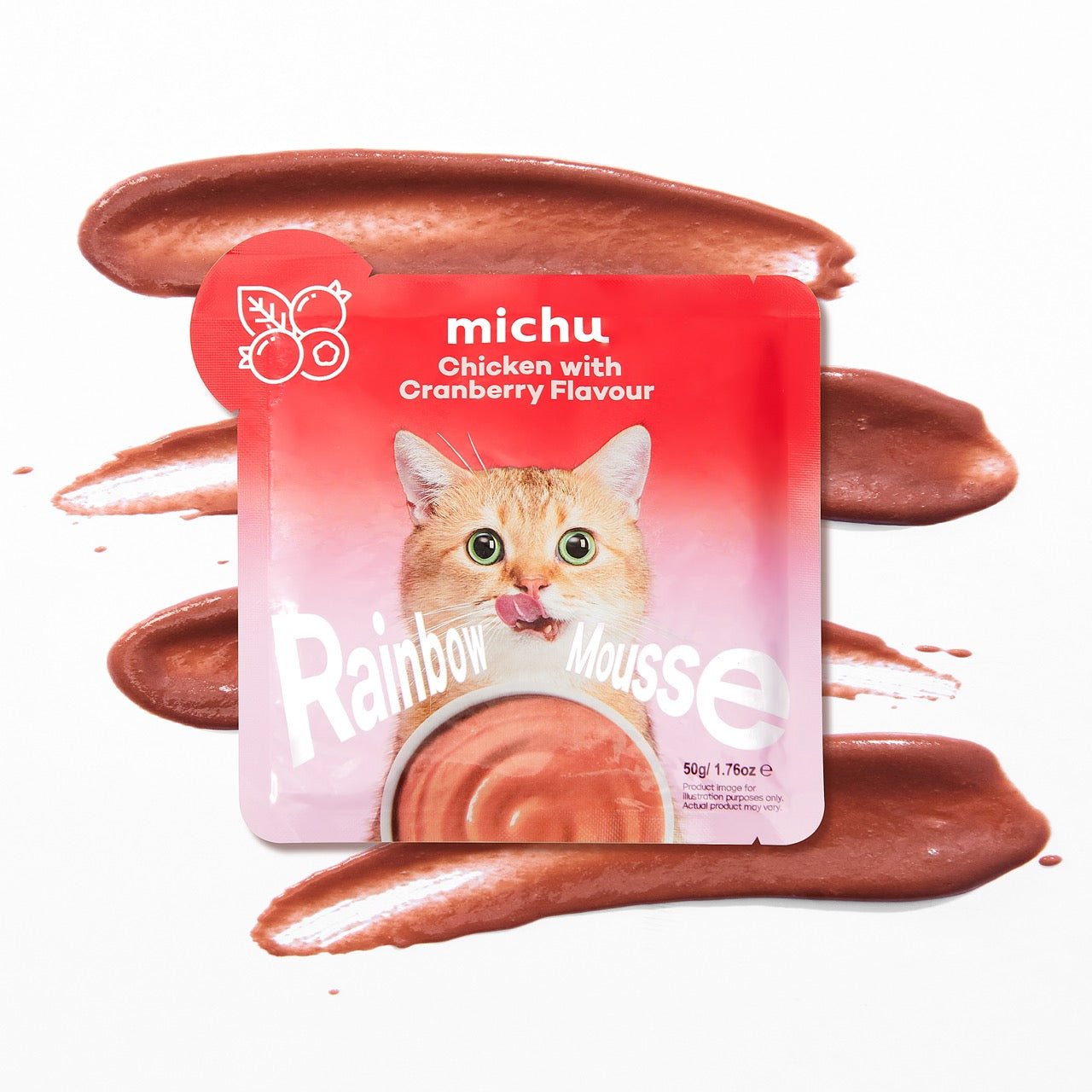 Michu Rainbow Mousse 5 Flavors- Complete Food/Wet Mixer and Topper 10pcs/Pack