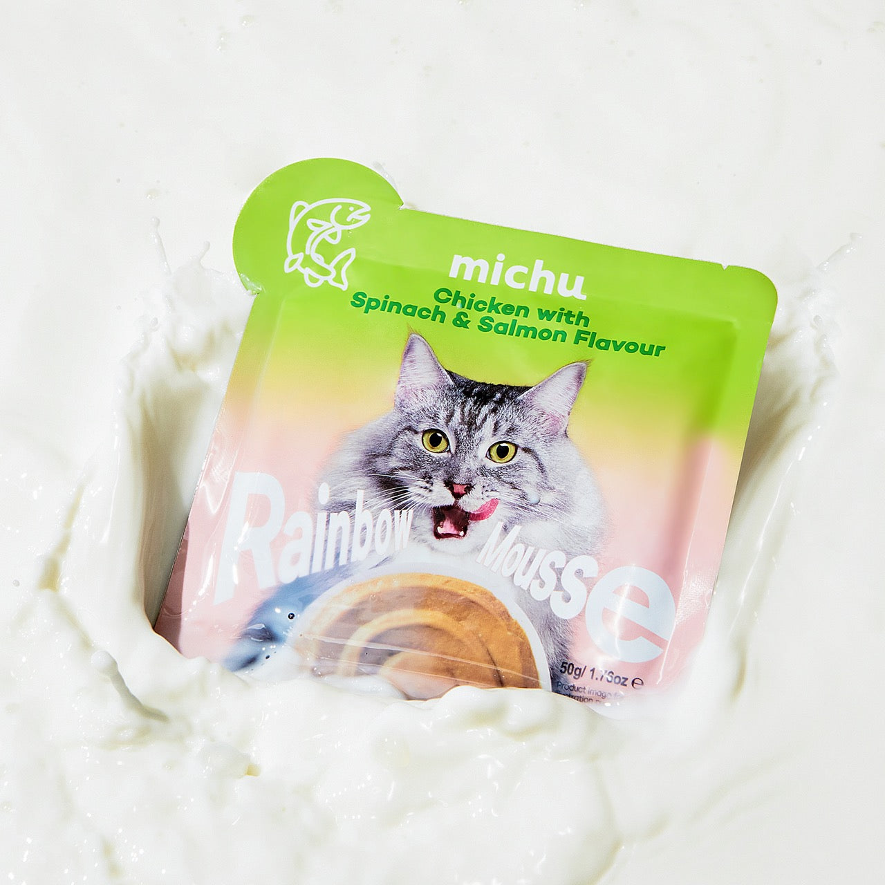 Michu Rainbow Mousse 5 Flavors- Complete Food/Wet Mixer and Topper 10pcs/Pack