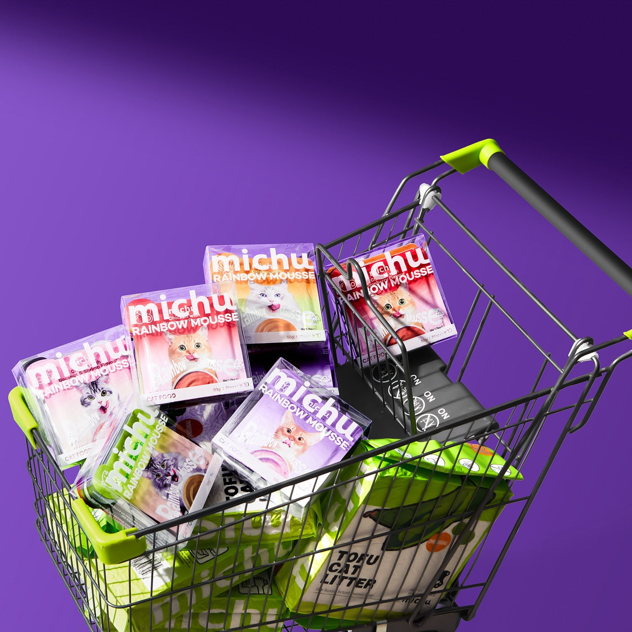 Michu Rainbow Mousse 5 Flavors- Complete Food/Wet Mixer and Topper 10pcs/Pack