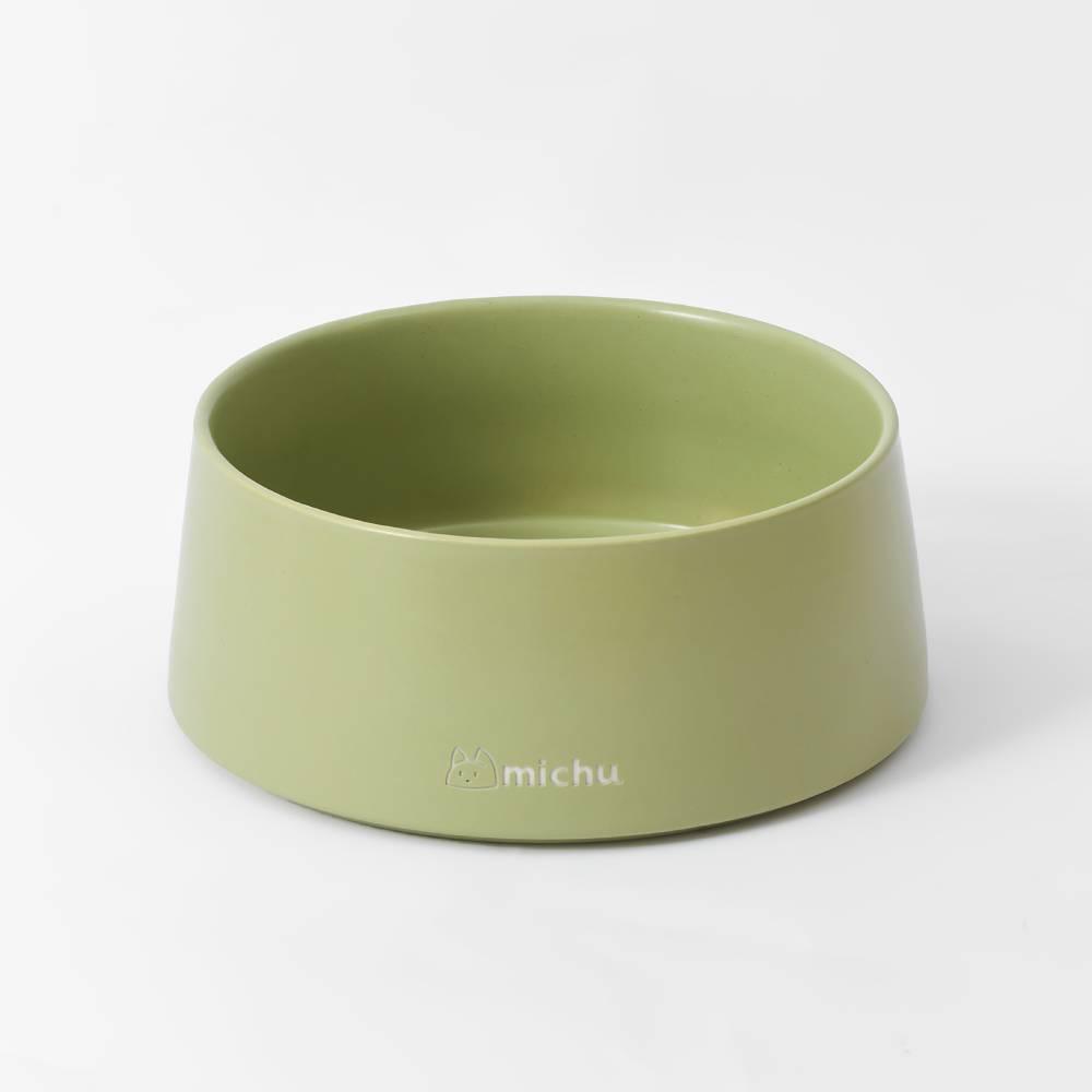 Michu Ceramic 3pcs Dinnerware Set- Raised Bowl and Plate Set for Everyday Pets Essentials