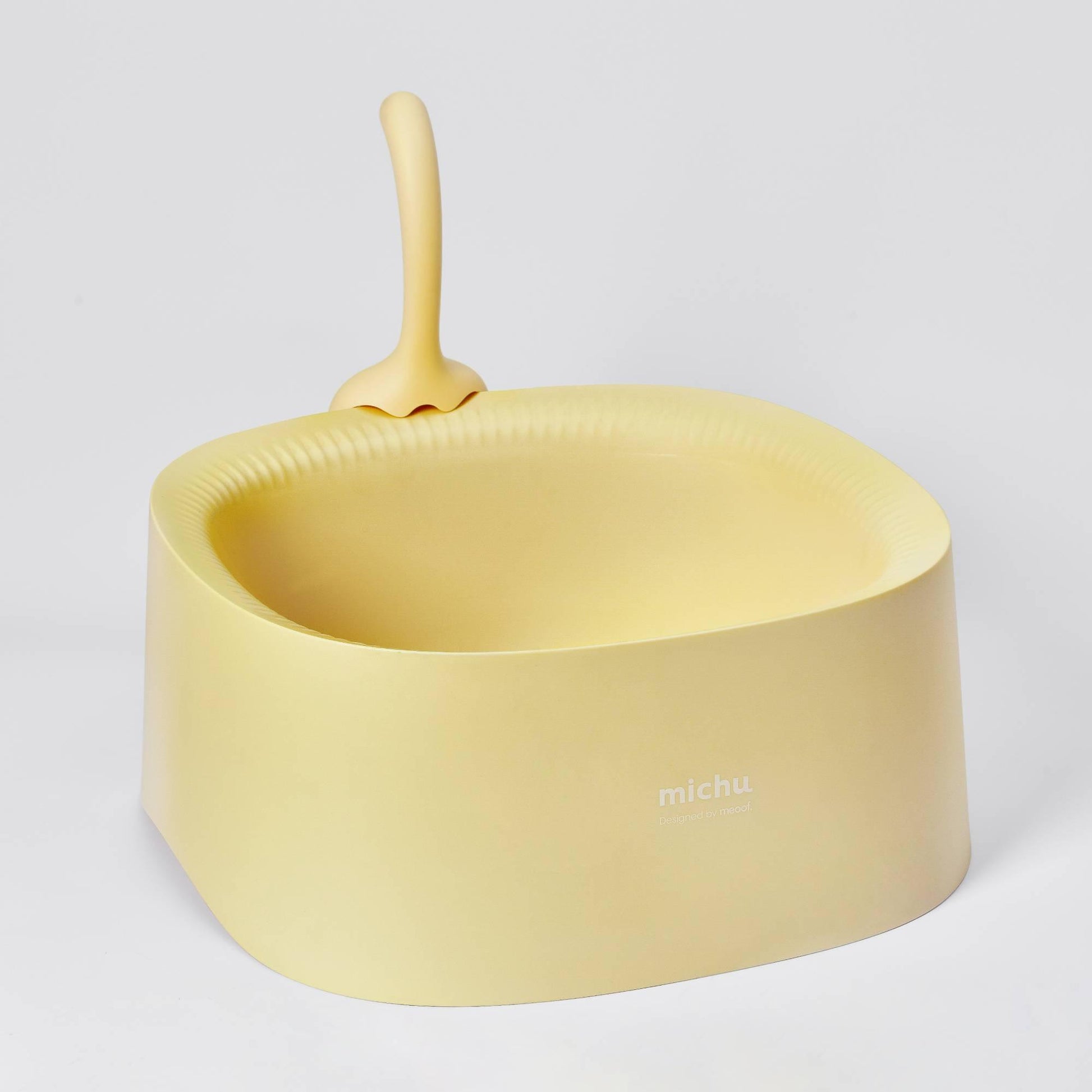 Michu Macaron High Edge Cream White Open Style Extra Large Cat Litter Box Designed by MEOOF XL