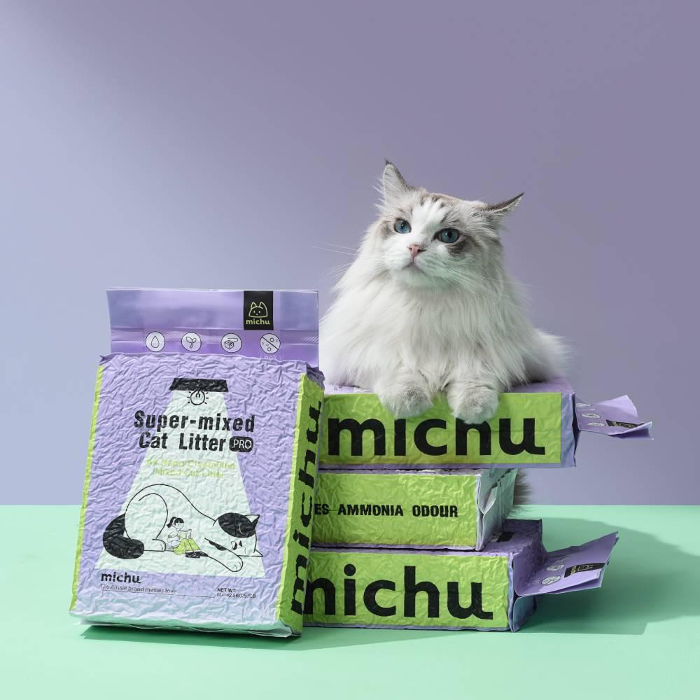 Michu Mixed Tofu Cat Litter, Heavy Duty Flushable Kitty Litter -5.5lb/88oz