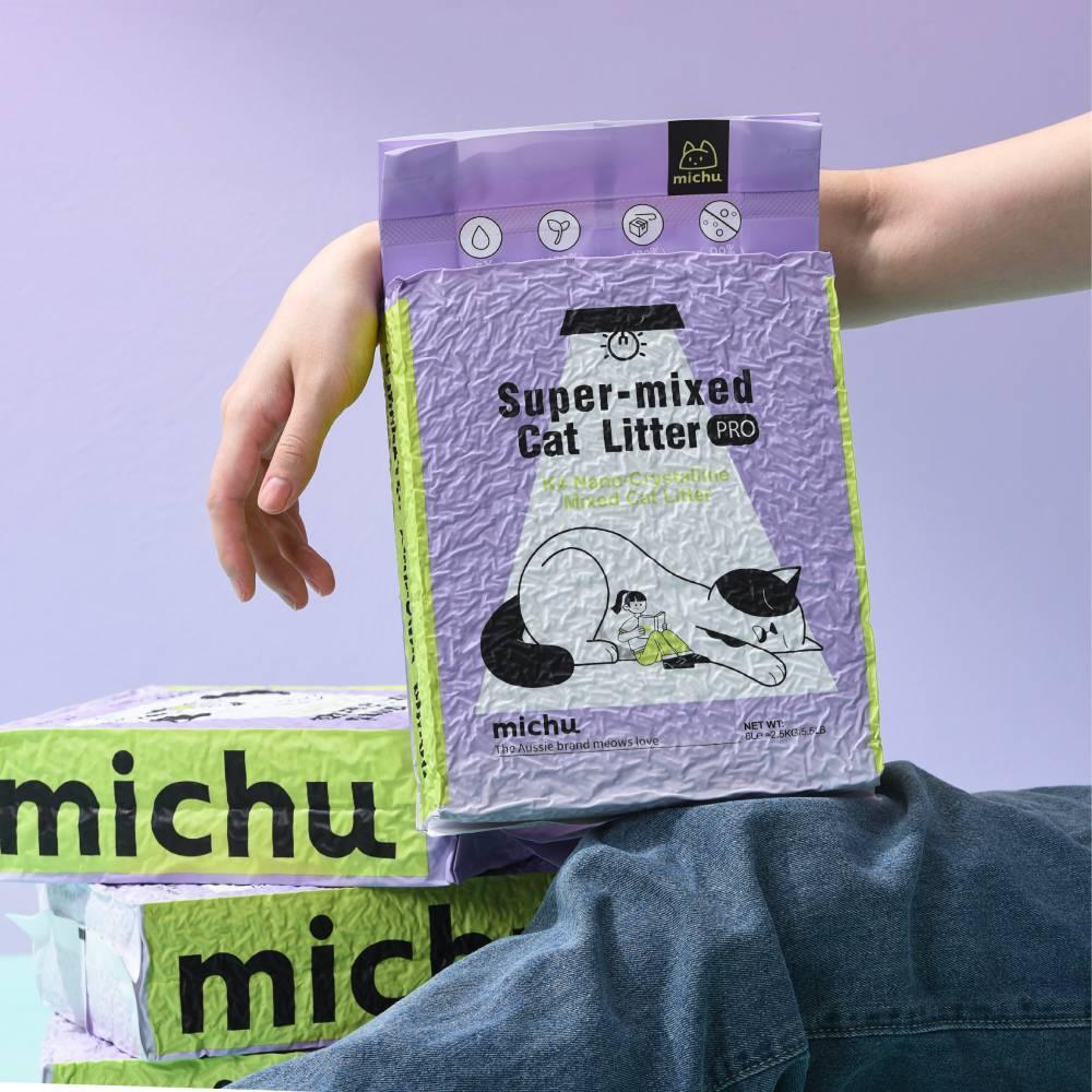 Michu Mixed Tofu Cat Litter, Heavy Duty Flushable Kitty Litter -5.5lb/88oz