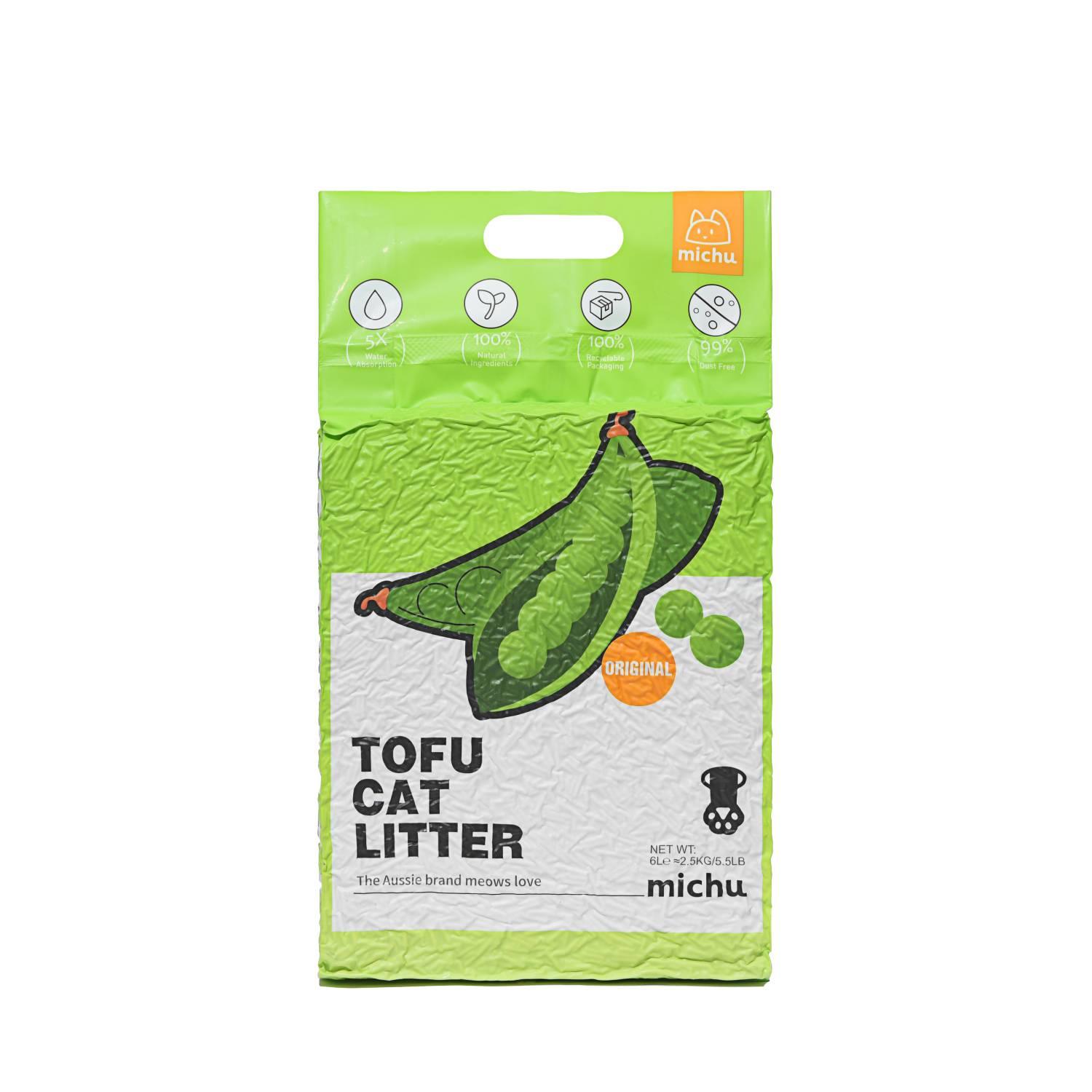 Michu Natural Clumping Tofu Cat Litter 5.5lb/88oz