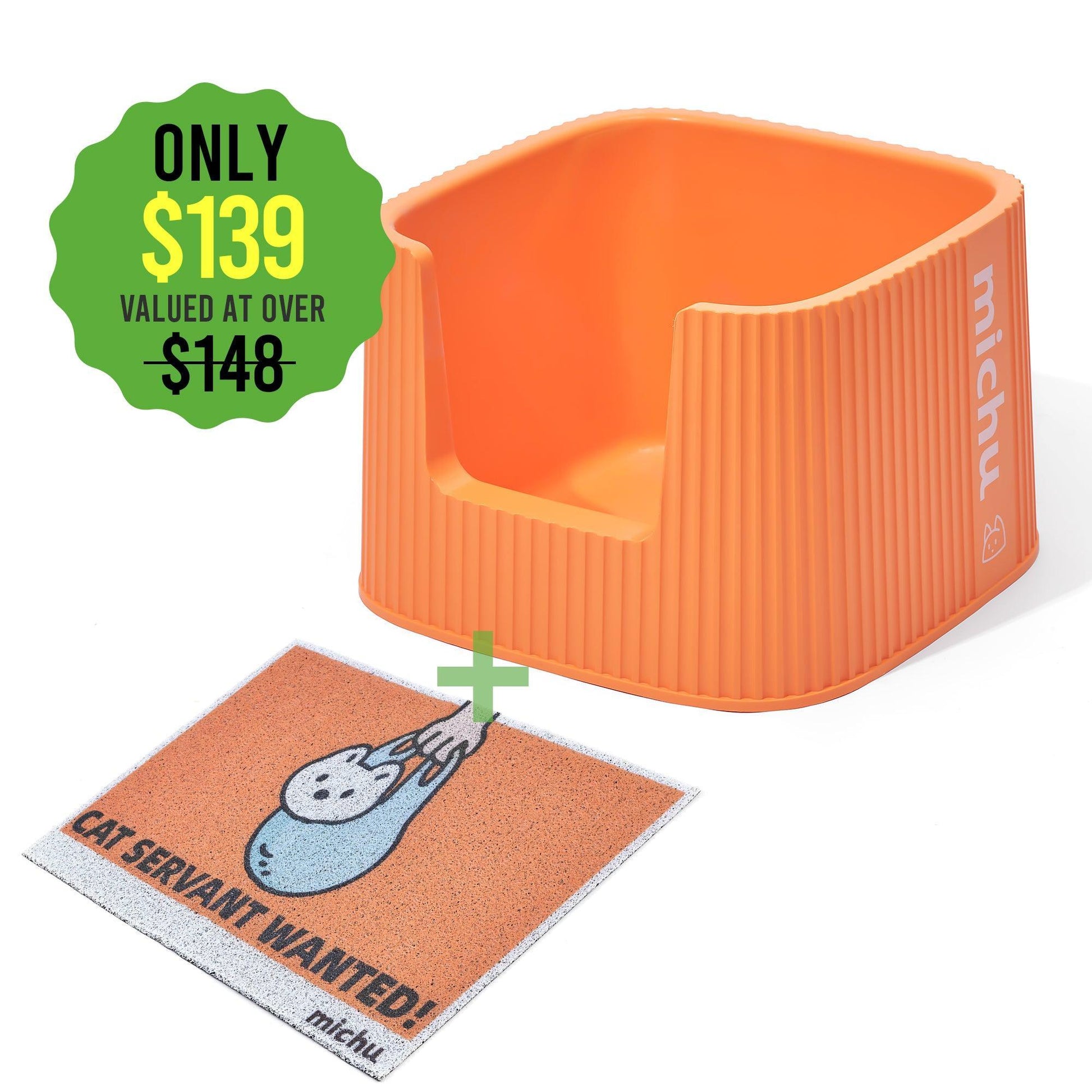 Michu XXL Coral Deluxe Cat Litter Box - Spacious Design