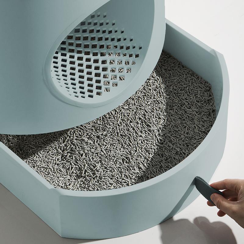 Michu XL Castle 2-in-1 Semi- Closed Cat Litter Box with Scratch Basin & Scoop Included Morandi Green [preorder]