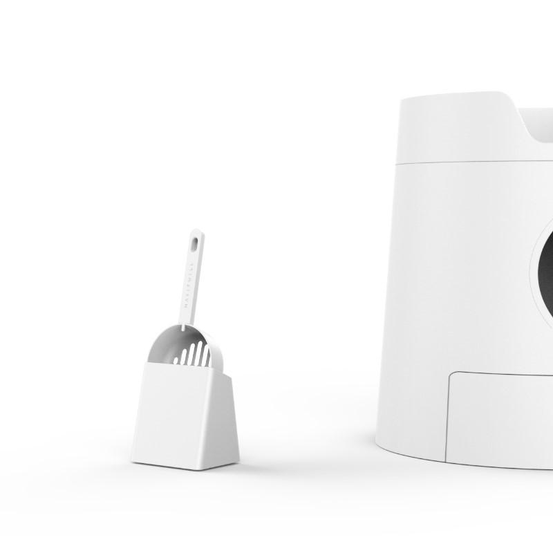Michu XL Castle 2-in-1 Semi- Closed Cat Litter Box with Scratch Basin & Scoop Included, White