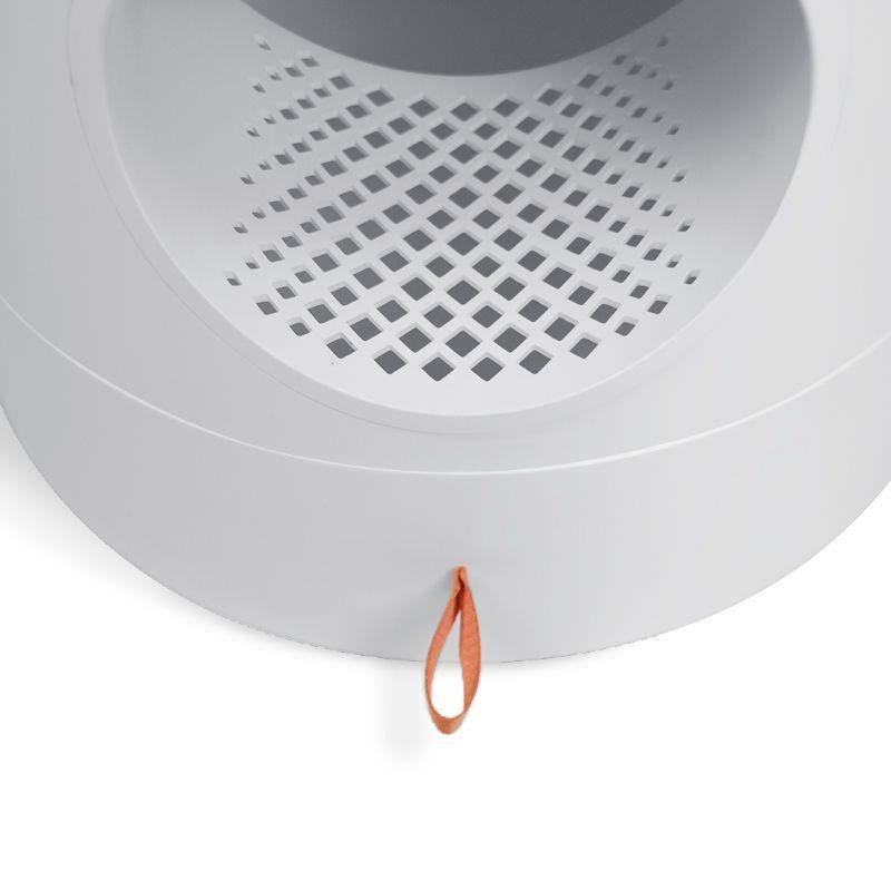 Michu XL Castle 2-in-1 Semi- Closed Cat Litter Box with Scratch Basin & Scoop Included, White